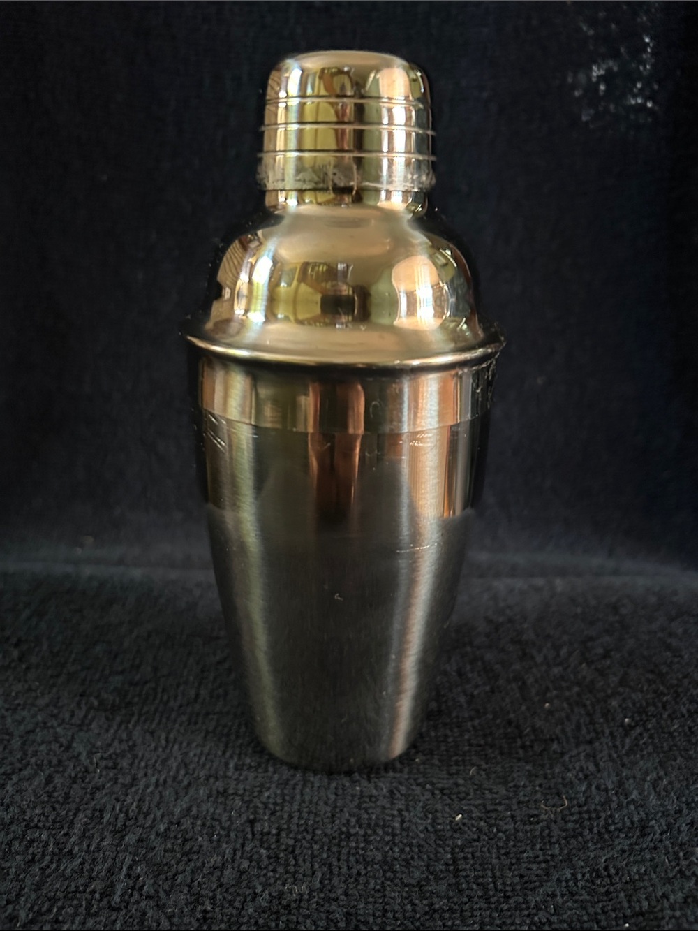 Petite Stainless Steel Cocktail Shaker with Ribbed Cap